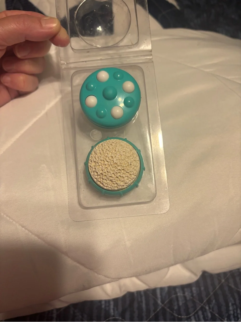 Soothing Teal and White Foot Spa with Removable Rollers